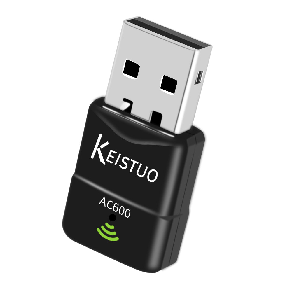 AC600 WiFi Adapter for Desktop PC Laptop - Wireless Adapter for PC, Dual Band 2.4GHz/5GHz, Mini USB WiFi Adapter Compatible with Windows 11, 10, 8, 7, XP Computer Network Adapters