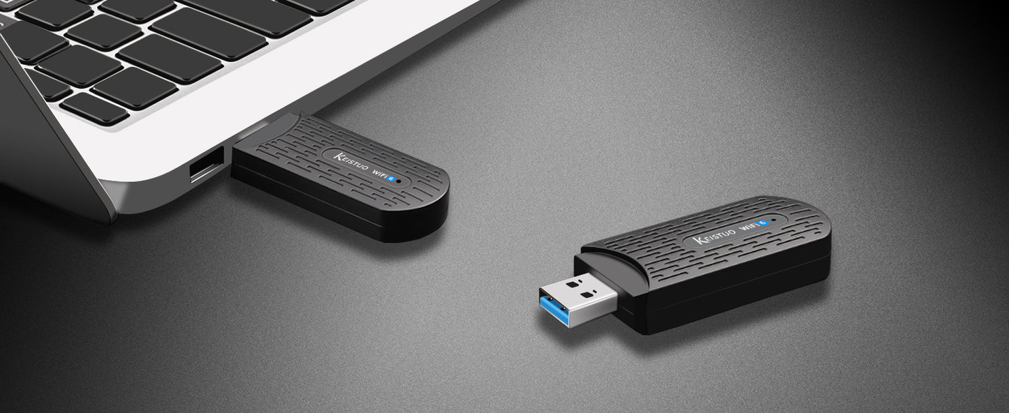 AX1800 USB WiFi Adapter for Desktop PC, WiFi 6 Adapter Dual Band 5GHz/2.4GHz, USB 3.0 Wireless Adapter for Computer Laptop, WPA3 Security, Supports Windows 10 and Win 11, with Built-in Driver